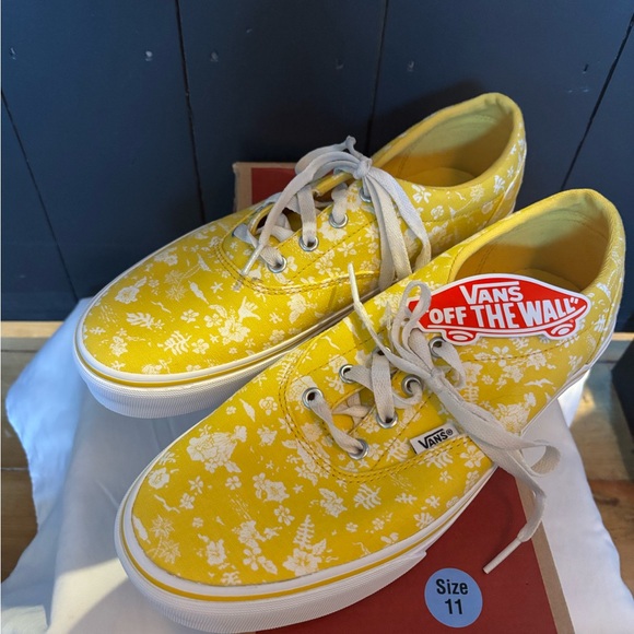 Vans Shoes - Vans Bright Yellow Floral Canvas Shoes